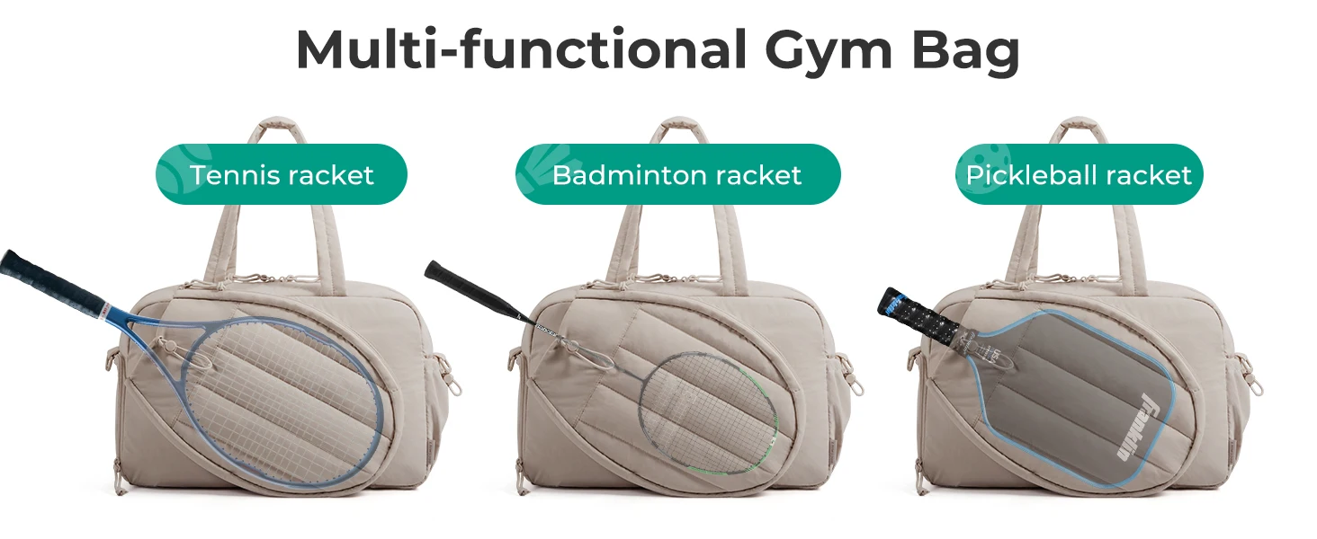 BAGSMART Sport Bag For Tennis Sports Gym Duffle Bags with Shoe Compartment Wet Pocket Overnight Weekend Travel Bag - Image 16