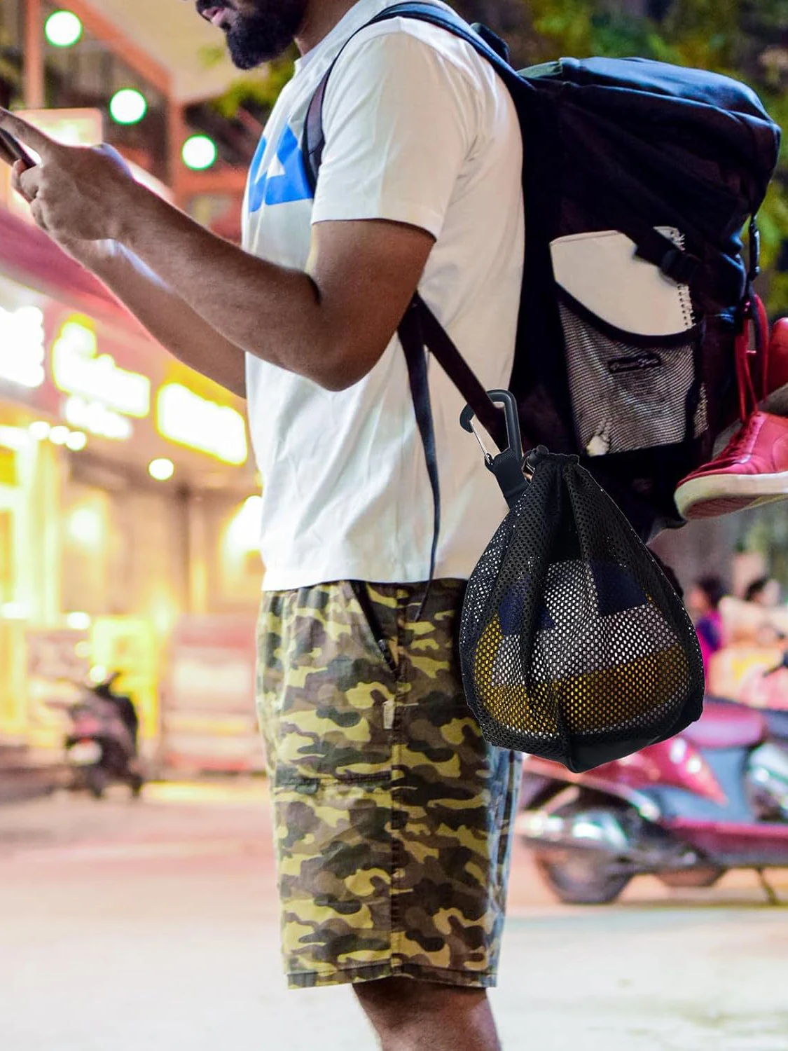 Portable Drawstring Basketball Backpack Mesh Bag Football Soccer Volleyball Ball Storage Bags Outdoor Sports Traveling Gym Yoga - Image 9