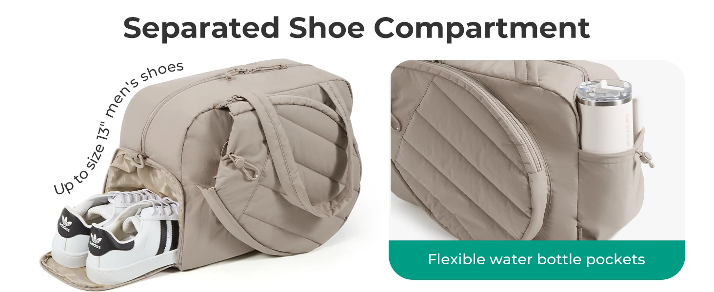 BAGSMART Sport Bag For Tennis Sports Gym Duffle Bags with Shoe Compartment Wet Pocket Overnight Weekend Travel Bag - Image 14