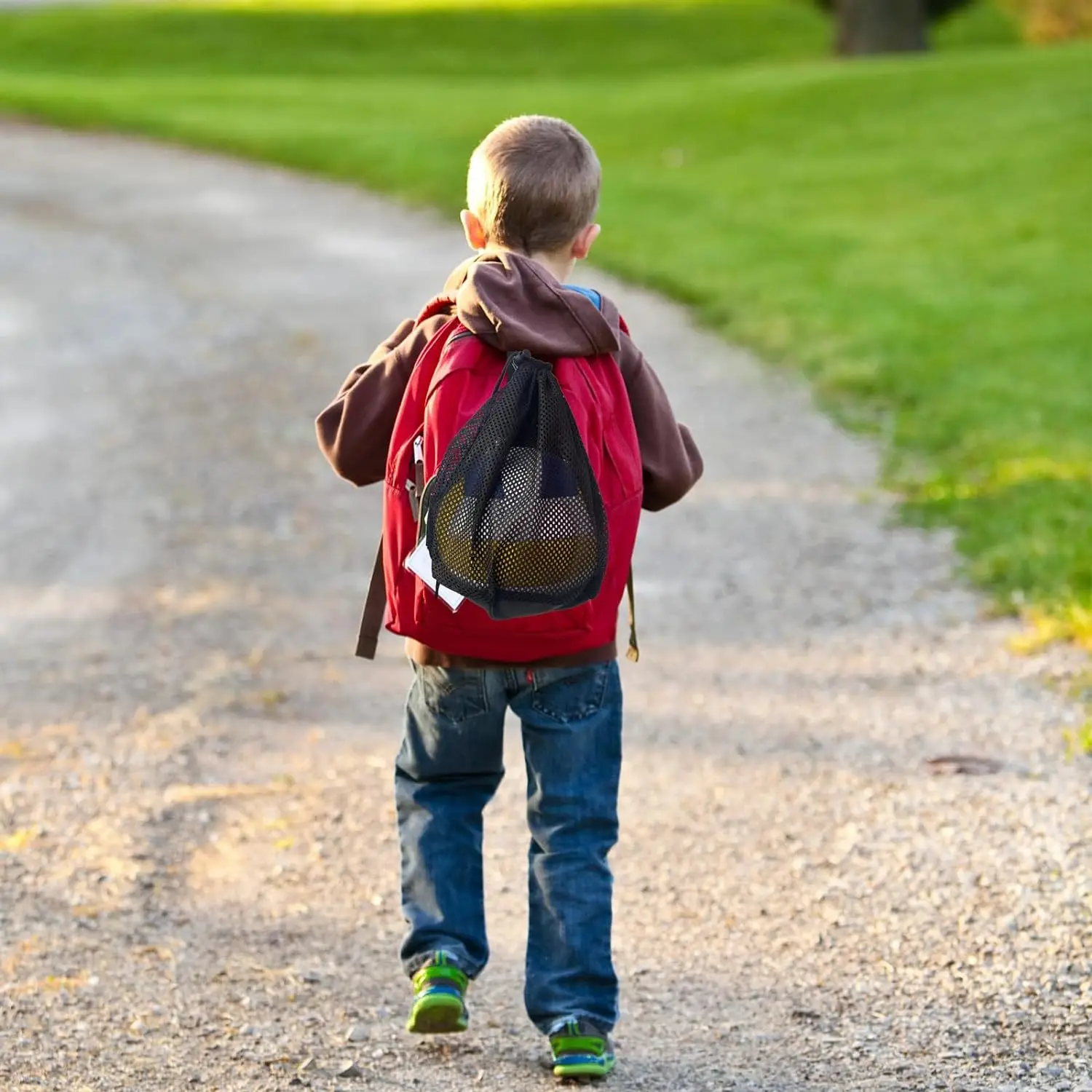 Portable Drawstring Basketball Backpack Mesh Bag Football Soccer Volleyball Ball Storage Bags Outdoor Sports Traveling Gym Yoga - Image 3