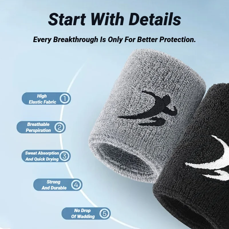 Fashion Sports Wristbands For Men And Women Running Basketball Fitness Tennis Badminton Towels Breathable Sweat Absorbing - Image 5