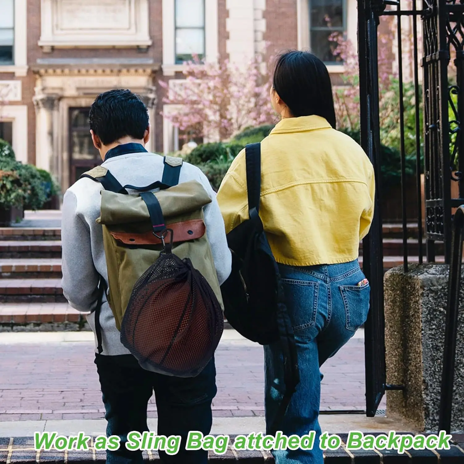 Portable Drawstring Basketball Backpack Mesh Bag Football Soccer Volleyball Ball Storage Bags Outdoor Sports Traveling Gym Yoga - Image 6