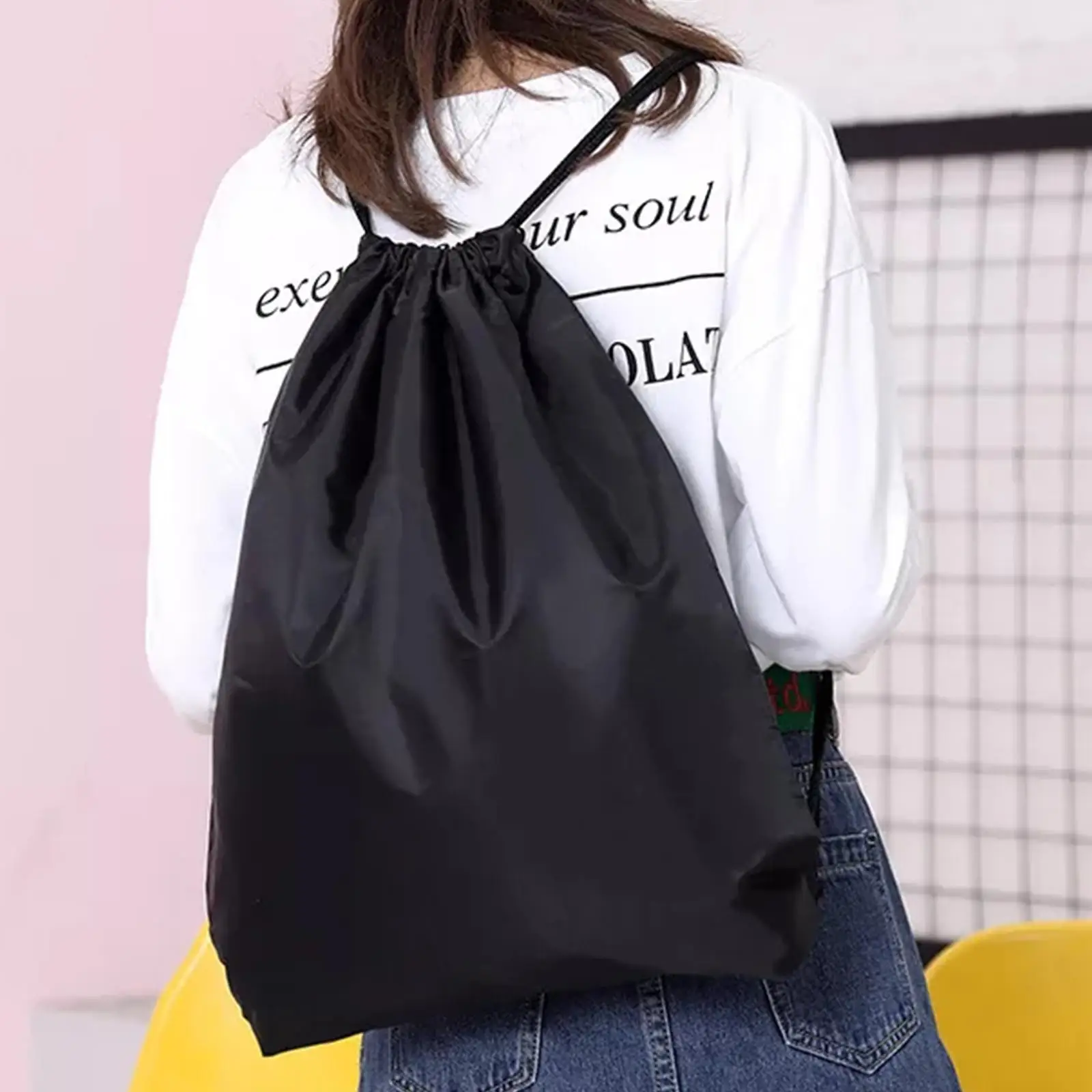 Sports Drawstring Backpack Sport Fitness Travel Outdoor Sackpack Women And Men Large Capacity Gym Swim Beach Bags Basketball Bag - Image 2