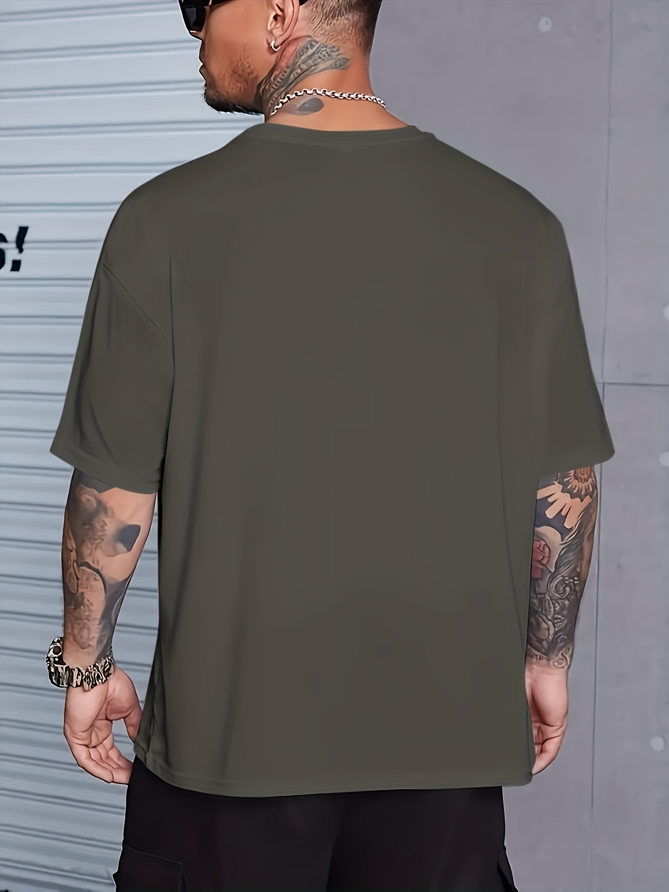 Men's Heavy Weights & Protein Shakes Gym T-Shirt - Plus Size Retro Bodybuilding Tee, Machine Washable Workout Shirt for Weightlifting & Casual Streetwear - Black with White Text Design, Fitness Apparel, Vintage Fitness Style, Highquality Print, Slogan Top - Image 9