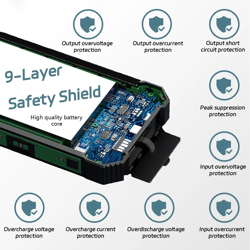 Long-lasting Solar Power Bank, Portable Solar External Battery Pack Built-in Cables, Portable Wireless Charger with Solar Panel - Image 19