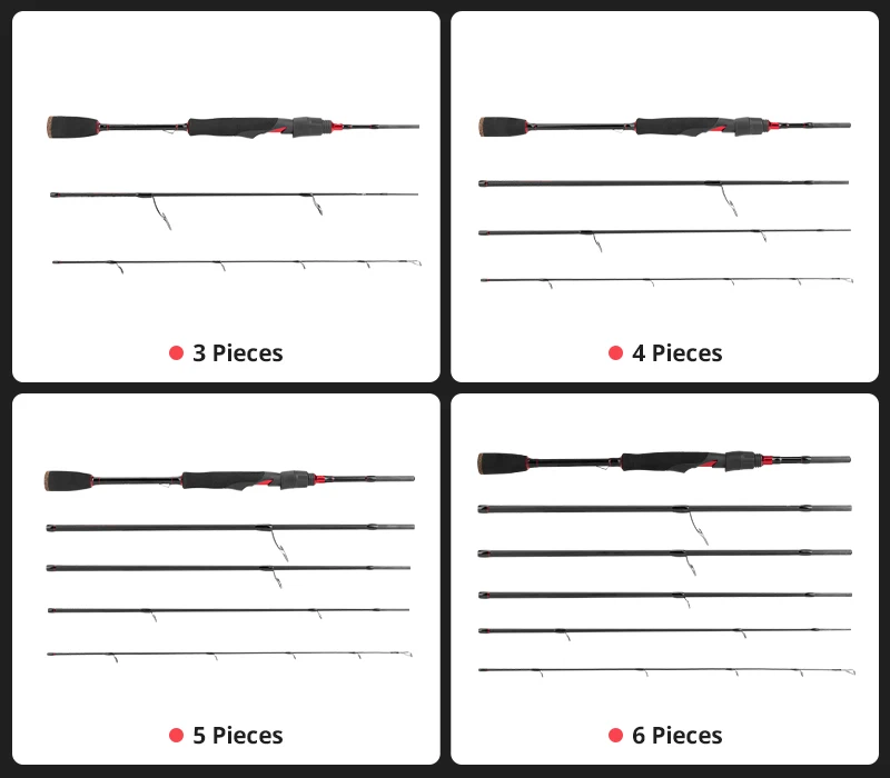 KastKing Brutus Multi-section Rod Carbon Spinning Casting Fishing Rod with 1.29m 1.86m 2.07m 2.28m Baitcasting Rod - Image 14