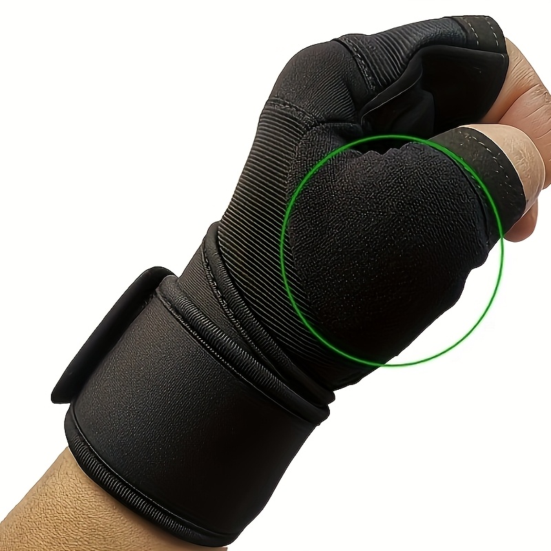 Unisex Fitness Training Gloves - Half Finger Design with Wrist Support, Microfiber Material for Gym, Weightlifting, Dumbbells & Bells - Indoor & Outdoor Sports Gloves, Black, Workout Accessories, Sleek Sports Design, Durable Sports Gloves - Image 2