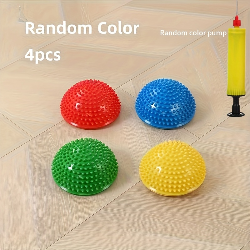4-Pack Non-Slip PVC Balance Balls with Air Pump - Multi-Color Stability Balls for Yoga, Pilates, Gym & Tactile Relax | Foot Massage, Sensory Play & Balance Training | Ideal for Fitness, Easter, Mother’s Day Gifts, Pilates Accessories | Textured Grip Enhan - Image 11
