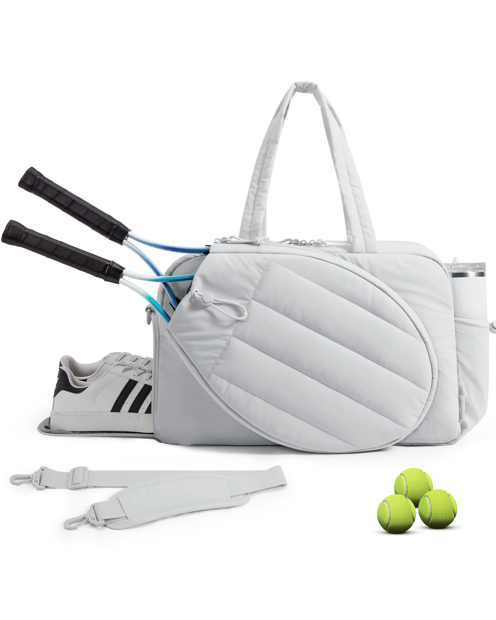 BAGSMART Sport Bag For Tennis Sports Gym Duffle Bags with Shoe Compartment Wet Pocket Overnight Weekend Travel Bag - Image 9