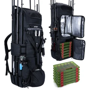 Goture 3layer 116L Large Fishing Rod Tackle Bag 99*47*28cm Multi Pocket 600D Oxford with insulation Layer Hunting Camping Bag