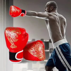 Breathable PU Leather Boxing Gloves Adult Kids Kickboxing Training Gloves Ventilated Fight Gear for Gym Outdoor Sports