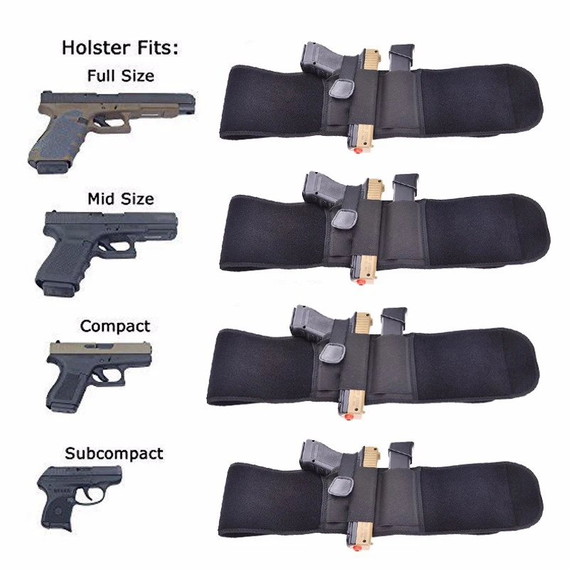 Tactical Pistol Holster Right Hand Elastic Belt Band Gun Holster Concealed Carry Waistband Gun Holster Outdoor Hunting Universal - Image 4