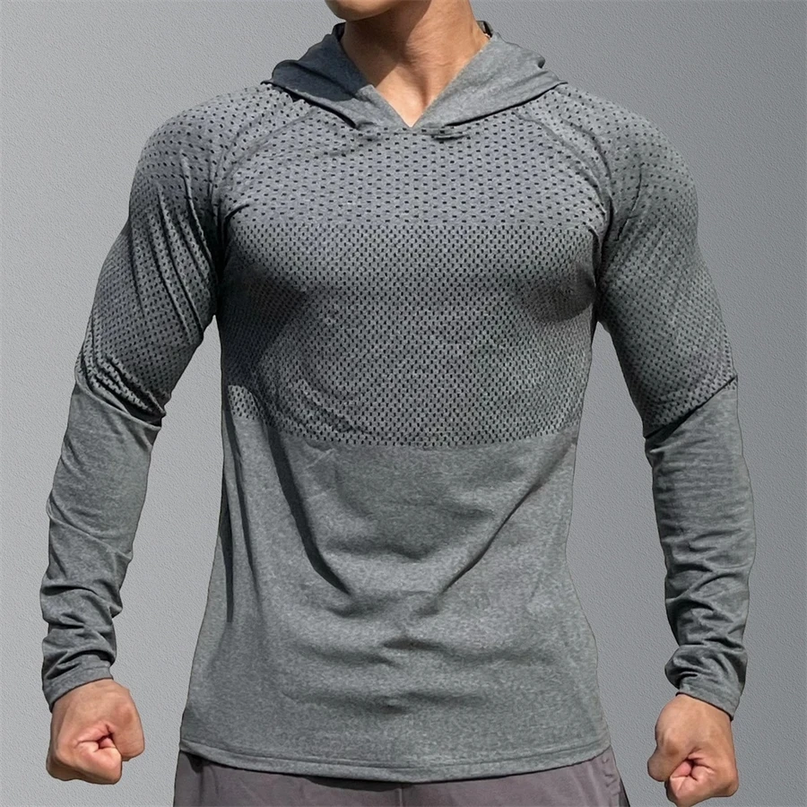 Men's Fitness Running Sports Hoodies Gym Joggers Hooded 2023 New Outdoor Sport Athletic Clothing Male Training Sweatshirt Tops - Image 2