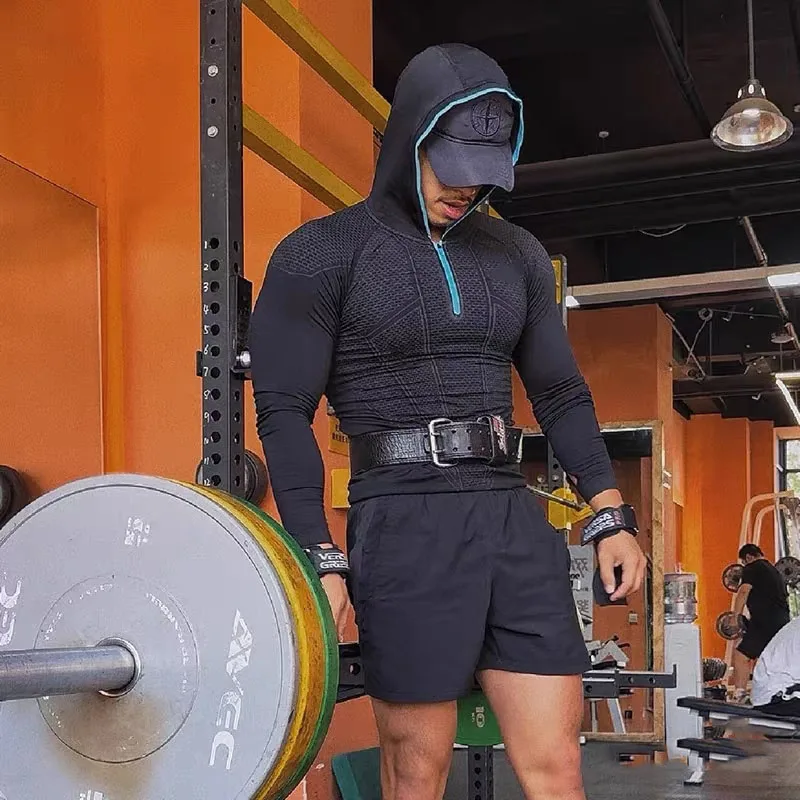 Gym Zipper Hoodie 1.0 Fitness Long Sleeve Men's Autumn/winter Classic Super Hero Cycling Running Speed Dry Hoodie Long T-shirt - Image 29