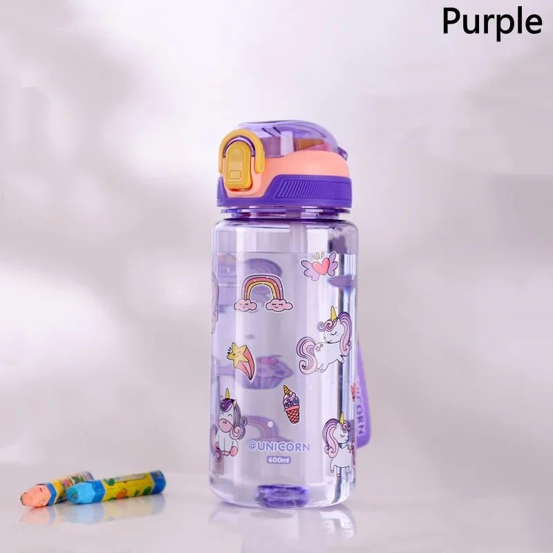 600ml Dinosaur Water Bottle For Kids Water Sippy Cup With Silicone Straw Leakproof Plastic Water Bottles Summer Kids Water Cup - Image 8