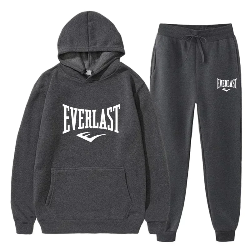 Mens Sportswear Set Gym Clothing Running Suit Autumn Winter Hoodie and Jogger Pants Two Piece Tracksuit for Training Workout Str - Image 3