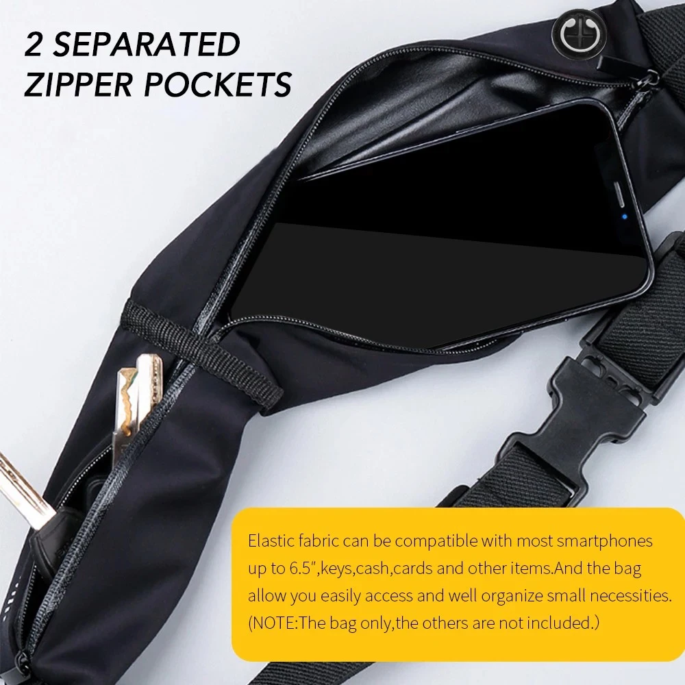 1Pcs Waterproof Running Waist Pack with Adjustable Belt - Lightweight & Durable Design for Jogging, Hiking, Cycling and Travel - Image 5