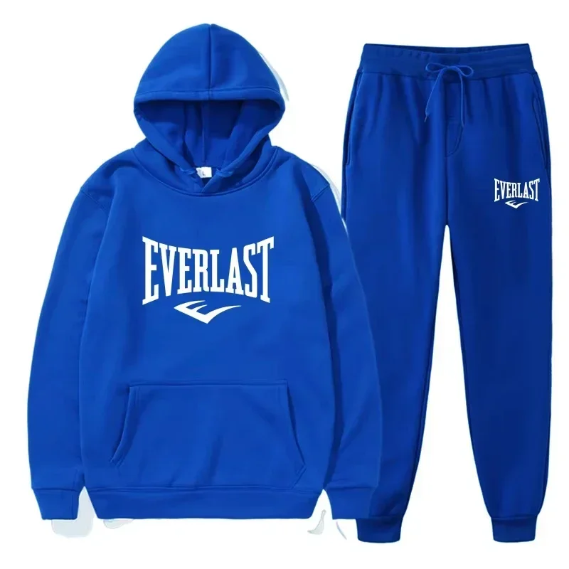 Mens Sportswear Set Gym Clothing Running Suit Autumn Winter Hoodie and Jogger Pants Two Piece Tracksuit for Training Workout Str - Image 4