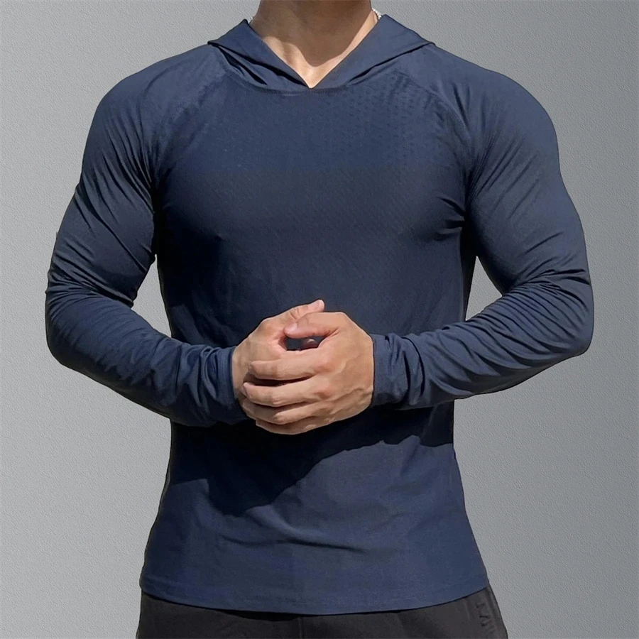 Men's Fitness Running Sports Hoodies Gym Joggers Hooded 2023 New Outdoor Sport Athletic Clothing Male Training Sweatshirt Tops - Image 5