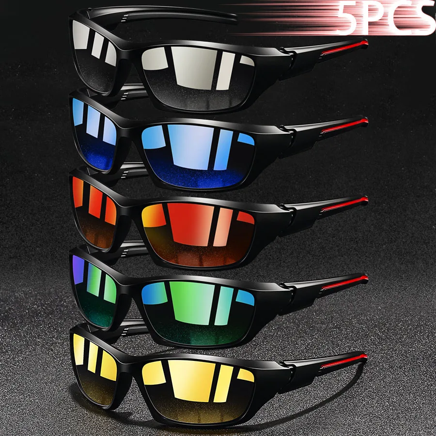 5 Pieces Fashion Vintage Fishing Cycling Sports Sunglasses Men Women Running Mountaineering Sport Man Sun Glasses UV400 Eyewear