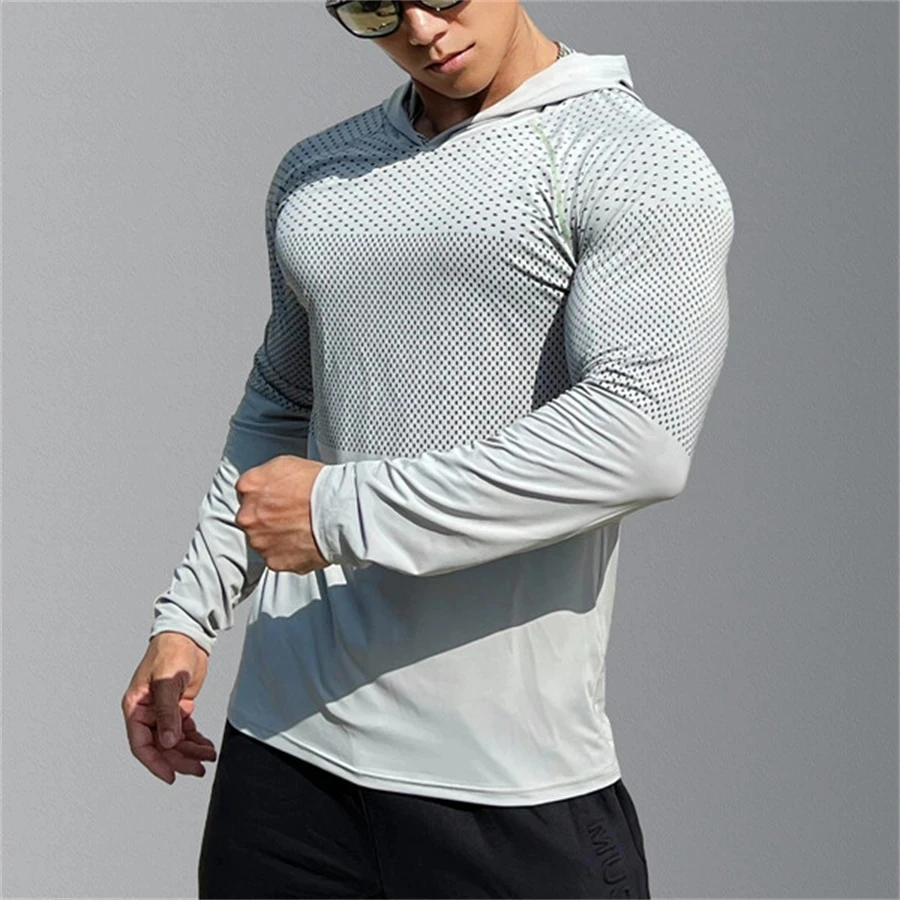 Men's Fitness Running Sports Hoodies Gym Joggers Hooded 2023 New Outdoor Sport Athletic Clothing Male Training Sweatshirt Tops - Image 4