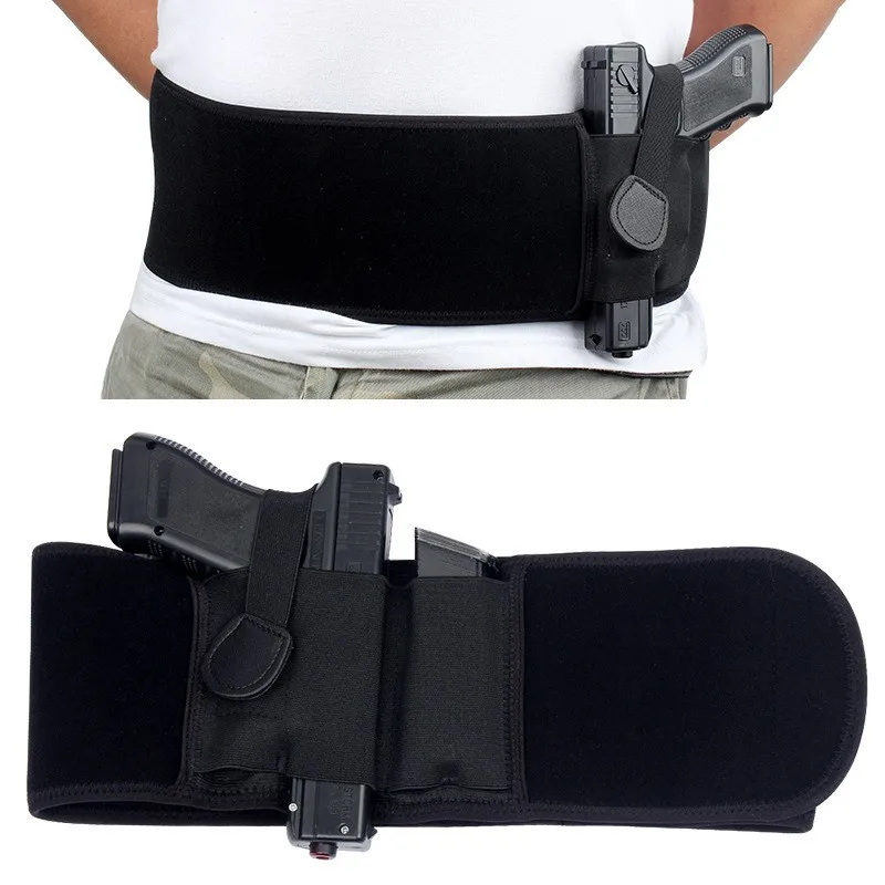 Tactical Pistol Holster Right Hand Elastic Belt Band Gun Holster Concealed Carry Waistband Gun Holster Outdoor Hunting Universal - Image 3