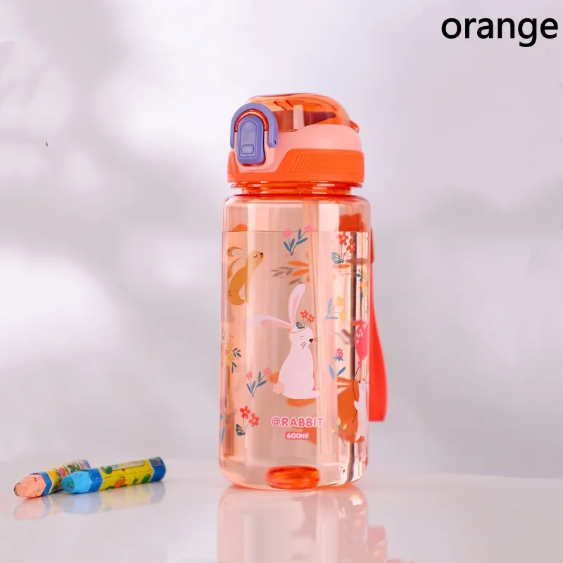 600ml Dinosaur Water Bottle For Kids Water Sippy Cup With Silicone Straw Leakproof Plastic Water Bottles Summer Kids Water Cup - Image 10
