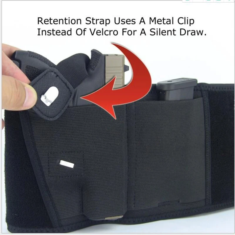 Tactical Pistol Holster Right Hand Elastic Belt Band Gun Holster Concealed Carry Waistband Gun Holster Outdoor Hunting Universal - Image 6