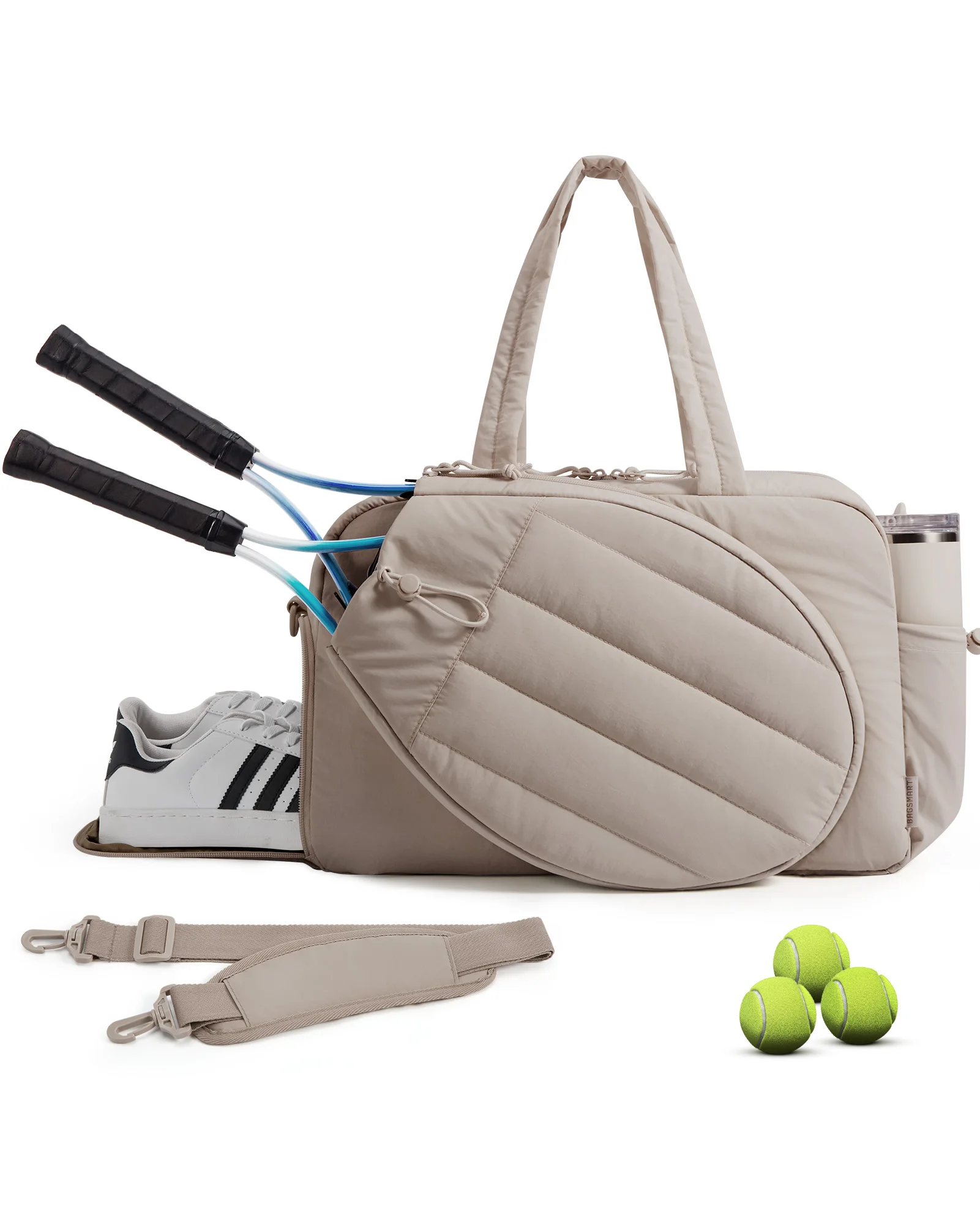BAGSMART Sport Bag For Tennis Sports Gym Duffle Bags with Shoe Compartment Wet Pocket Overnight Weekend Travel Bag - Image 7