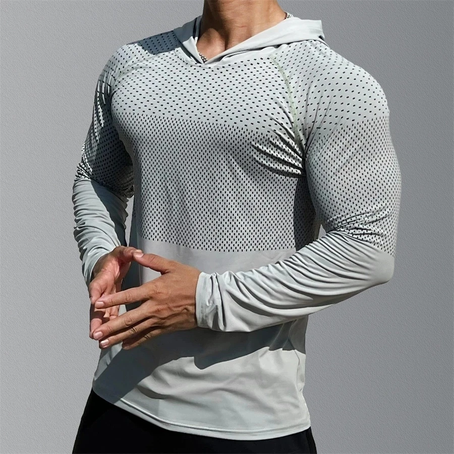 Men's Fitness Running Sports Hoodies Gym Joggers Hooded 2023 New Outdoor Sport Athletic Clothing Male Training Sweatshirt Tops - Image 3