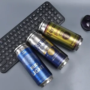 1 pc 500ML Thermos with Straw 304 Stainless Steel Beer Bottle Cola Can Termos Para Cafe Beer Cold Keeper Home Kitchen Drinkware