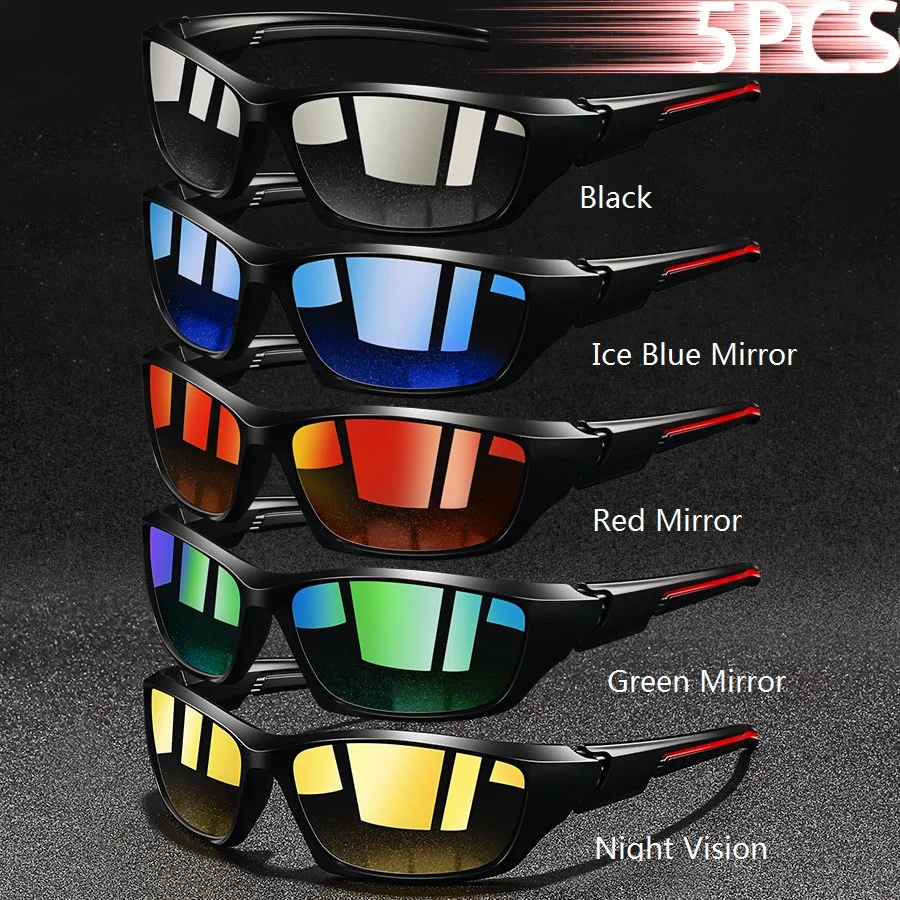 5 Pieces Fashion Vintage Fishing Cycling Sports Sunglasses Men Women Running Mountaineering Sport Man Sun Glasses UV400 Eyewear - Image 7