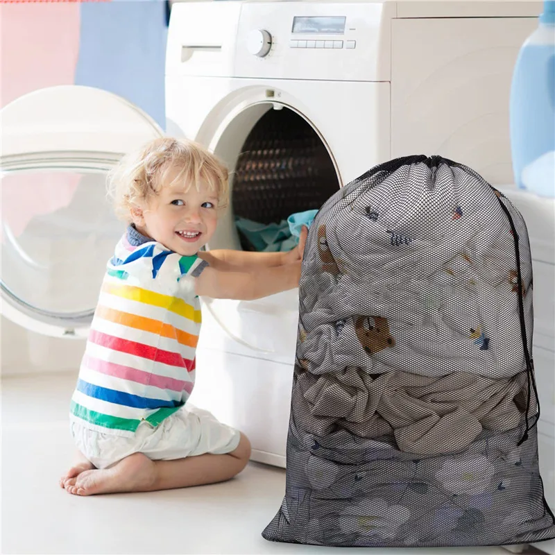 Large Mesh Sports Bags Pack Storing Clothes Bags Drawstring Bag For Storing Basketball Volleyball Baseball Swimming Equipment - Image 3