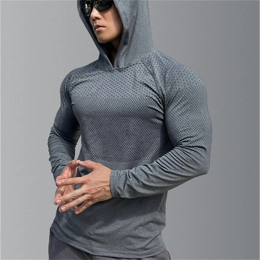 Men's Fitness Running Sports Hoodies Gym Joggers Hooded 2023 New Outdoor Sport Athletic Clothing Male Training Sweatshirt Tops - Image 7