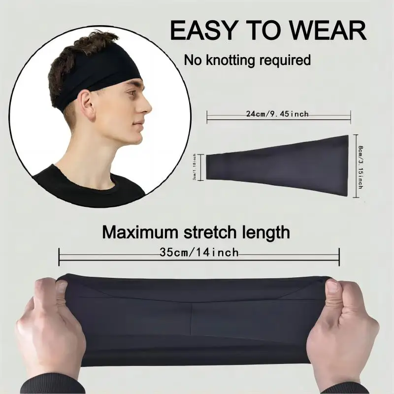 Sports Sweatband for Men Breathable Mesh Design Elastic Hairbands Yoga Headbands Headwear or Running Yoga Fitness Workout - Image 2