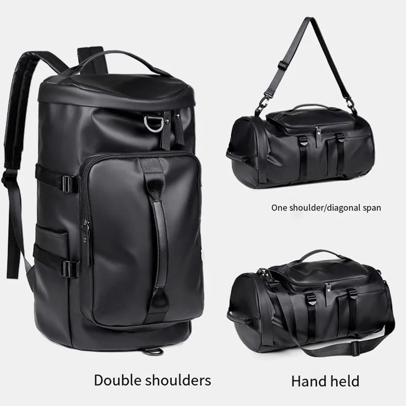 Sports Backpack, Large-Capacity Cylindrical Gym Bag, Unisex Training Bag, Dry and Wet Separation Handbag, Multi-Purpose Water-Repellent Travel Bag, Single Shoulder Crossbody Bag - Image 2