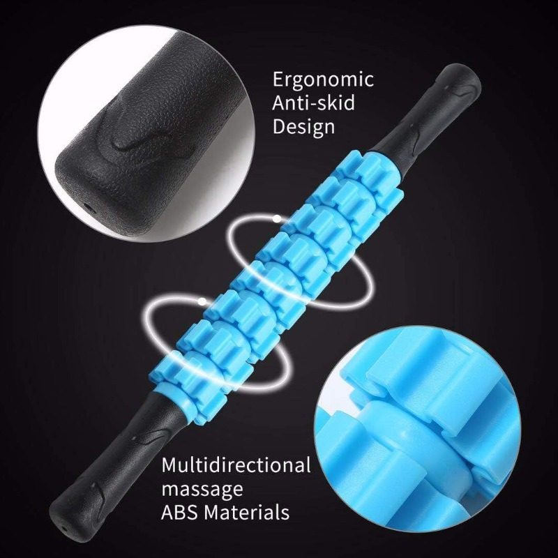 Deep Tissue Muscle Roller Stick for Legs, Calf, Thigh & Neck - Blue Sponge Relax Tool for Post-Workout Relief, Trigger Point Massage & Muscle Recovery - Durable PE/TPE Design, Workout Accessories - Image 4