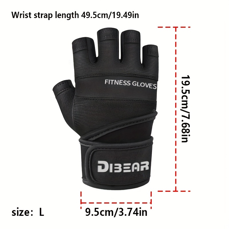 Unisex Fitness Training Gloves - Half Finger Design with Wrist Support, Microfiber Material for Gym, Weightlifting, Dumbbells & Bells - Indoor & Outdoor Sports Gloves, Black, Workout Accessories, Sleek Sports Design, Durable Sports Gloves - Image 5