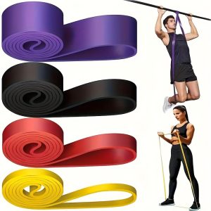 4pcs Silicone Resistance Bands for Yoga & Fitness - Multi-Color Elastic Tension Bands for Strength Training, Body Stretching, and Workout Equipment - Durable, Flexible Auxiliary Bands for Men & Women, Workout Accessories