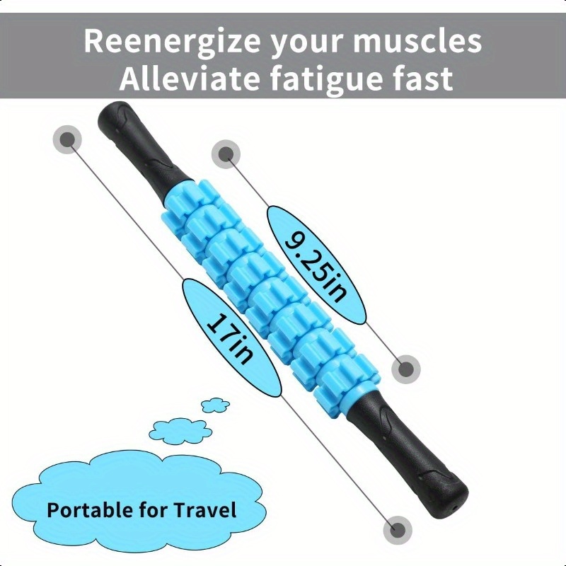 Deep Tissue Muscle Roller Stick for Legs, Calf, Thigh & Neck - Blue Sponge Relax Tool for Post-Workout Relief, Trigger Point Massage & Muscle Recovery - Durable PE/TPE Design, Workout Accessories - Image 7